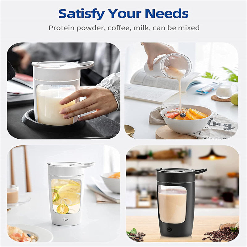 Electric Protein Shaker Bottle with Integrated Stirrer