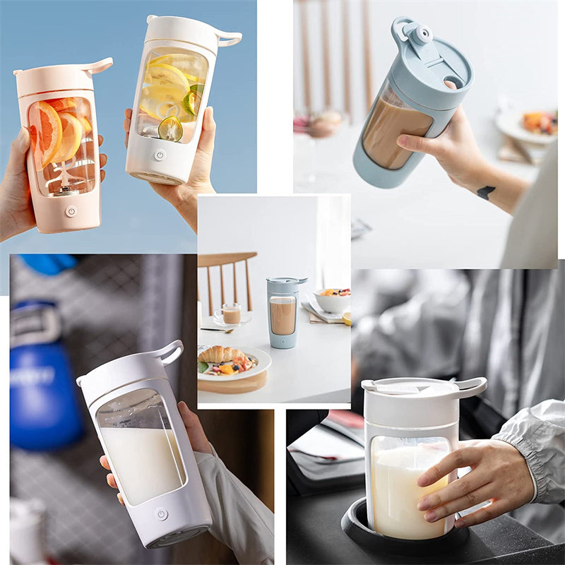 Electric Protein Shaker Bottle with Integrated Stirrer
